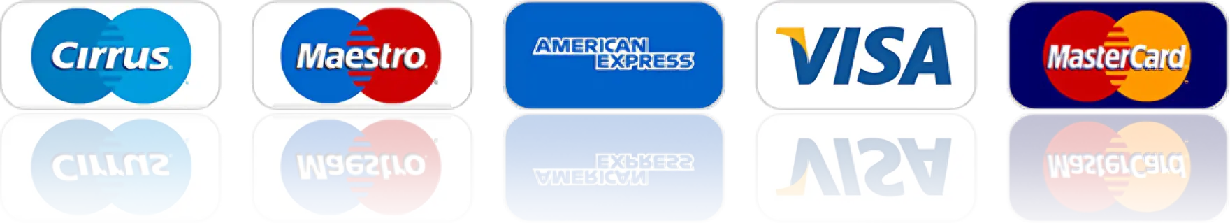 Accepted payment cards